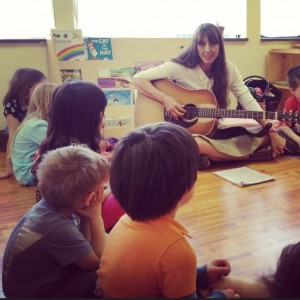 Children in a music class